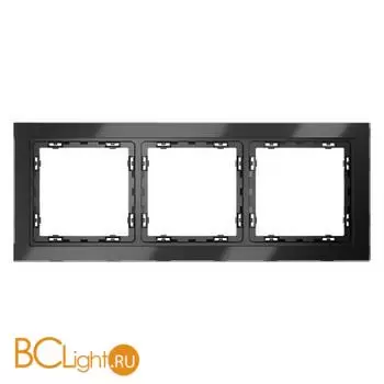 Рамка стеклянная VOLTUM S70 на 3 поста, (титан, стекло) VLS110306 - Фото 0