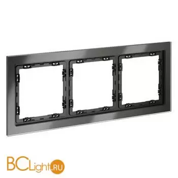 Рамка стеклянная VOLTUM S70 на 3 поста, (титан, стекло) VLS110306 - Фото 1