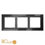 Рамка стеклянная VOLTUM S70 на 3 поста, (титан, стекло) VLS110306