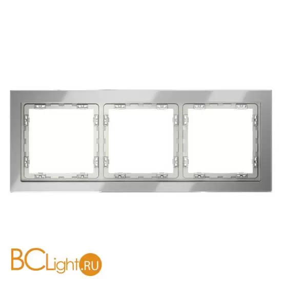 Рамка стеклянная VOLTUM S70 на 3 поста, (сталь, стекло) VLS110305