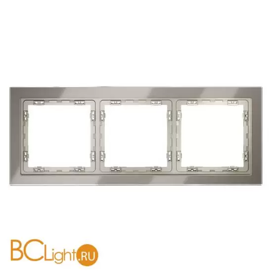 Рамка стеклянная VOLTUM S70 на 3 поста, (шелк, стекло) VLS110304