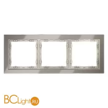 Рамка стеклянная VOLTUM S70 на 3 поста, (шелк, стекло) VLS110304 - Фото 0