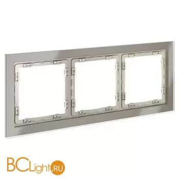 Рамка стеклянная VOLTUM S70 на 3 поста, (шелк, стекло) VLS110304 - Фото 1