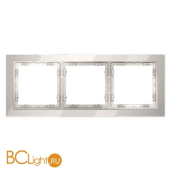 Рамка стеклянная VOLTUM S70 на 3 поста, (кашемир, стекло) VLS110303