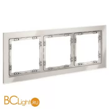 Рамка стеклянная VOLTUM S70 на 3 поста, (кашемир, стекло) VLS110303 - Фото 1