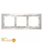 Рамка стеклянная VOLTUM S70 на 3 поста, (кашемир, стекло) VLS110303 - Фото 0