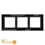 Рамка стеклянная VOLTUM S70 на 3 поста, (черный,стекло) VLS110308