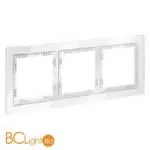 Рамка стеклянная VOLTUM S70 на 3 поста, (белый, стекло) VLS110301 - Фото 1