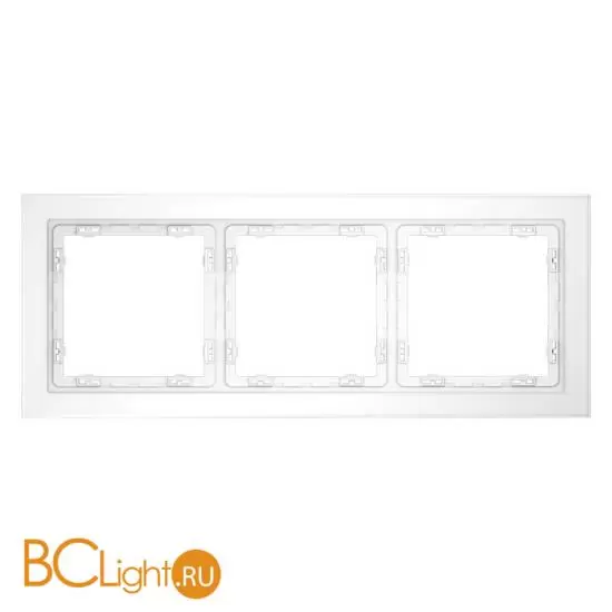 Рамка стеклянная VOLTUM S70 на 3 поста, (белый,матовый,стекло) VLS110302