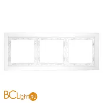 Рамка стеклянная VOLTUM S70 на 3 поста, (белый,матовый,стекло) VLS110302 - Фото 0