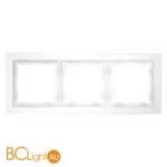 Рамка стеклянная VOLTUM S70 на 3 поста, (белый,матовый,стекло) VLS110302