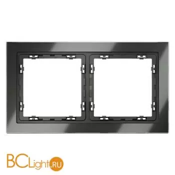 Рамка стеклянная VOLTUM S70 на 2 поста, (титан, стекло) VLS110206