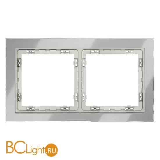 Рамка стеклянная VOLTUM S70 на 2 поста, (сталь, стекло) VLS110205