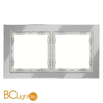 Рамка стеклянная VOLTUM S70 на 2 поста, (сталь, стекло) VLS110205 - Фото 0