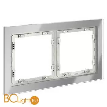 Рамка стеклянная VOLTUM S70 на 2 поста, (сталь, стекло) VLS110205 - Фото 1