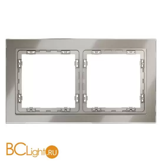 Рамка стеклянная VOLTUM S70 на 2 поста, (шелк, стекло) VLS110204