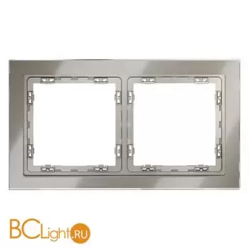 Рамка стеклянная VOLTUM S70 на 2 поста, (шелк, стекло) VLS110204