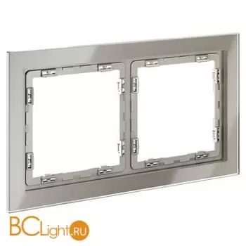 Рамка стеклянная VOLTUM S70 на 2 поста, (шелк, стекло) VLS110204 - Фото 1