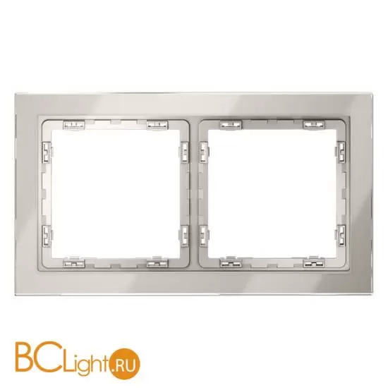 Рамка стеклянная VOLTUM S70 на 2 поста, (кашемир, стекло) VLS110203