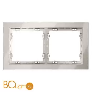 Рамка стеклянная VOLTUM S70 на 2 поста, (кашемир, стекло) VLS110203