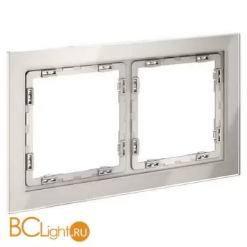 Рамка стеклянная VOLTUM S70 на 2 поста, (кашемир, стекло) VLS110203 - Фото 1