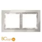 Рамка стеклянная VOLTUM S70 на 2 поста, (кашемир, стекло) VLS110203 - Фото 0