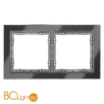 Рамка стеклянная VOLTUM S70 на 2 поста, (графит, стекло) VLS110207 - Фото 0