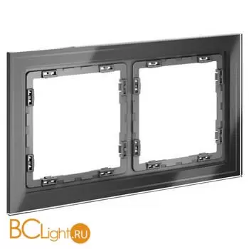 Рамка стеклянная VOLTUM S70 на 2 поста, (графит, стекло) VLS110207 - Фото 1