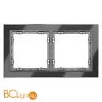 Рамка стеклянная VOLTUM S70 на 2 поста, (графит, стекло) VLS110207