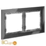 Рамка стеклянная VOLTUM S70 на 2 поста, (графит, стекло) VLS110207 - Фото 1