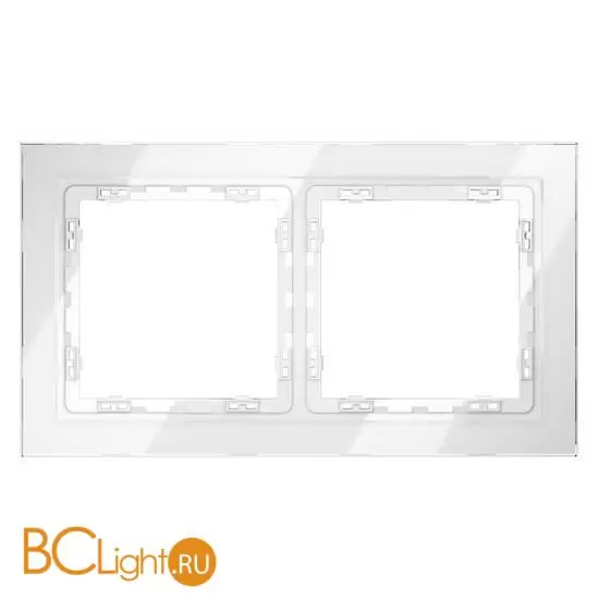Рамка стеклянная VOLTUM S70 на 2 поста, (белый, стекло) VLS110201
