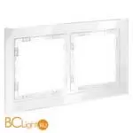 Рамка стеклянная VOLTUM S70 на 2 поста, (белый, стекло) VLS110201 - Фото 1