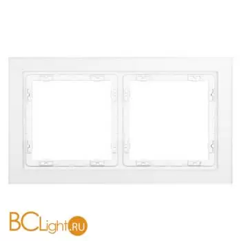 Рамка стеклянная VOLTUM S70 на 2 поста, (белый,матовый,стекло) VLS110202 - Фото 0