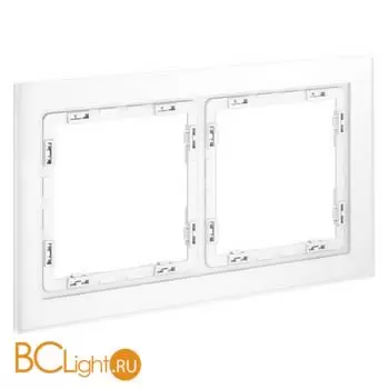 Рамка стеклянная VOLTUM S70 на 2 поста, (белый,матовый,стекло) VLS110202 - Фото 1