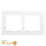Рамка стеклянная VOLTUM S70 на 2 поста, (белый,матовый,стекло) VLS110202 - Фото 0
