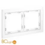 Рамка стеклянная VOLTUM S70 на 2 поста, (белый,матовый,стекло) VLS110202 - Фото 1