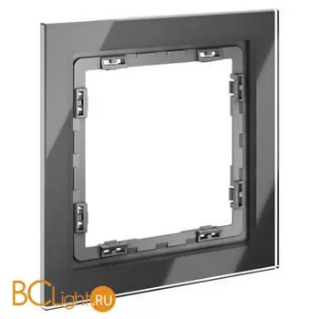 Рамка стеклянная VOLTUM S70 на 1 пост, (графит, стекло) VLS110107 - Фото 1