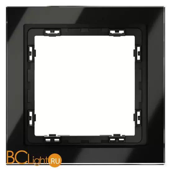 Рамка стеклянная VOLTUM S70 на 1 пост, (черный,стекло) VLS110108