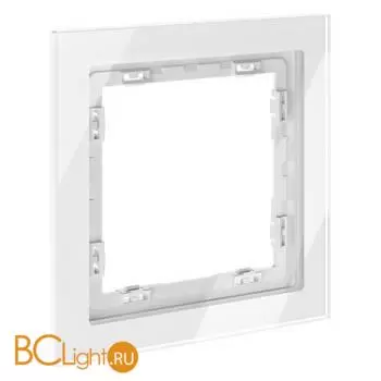 Рамка стеклянная VOLTUM S70 на 1 пост, (белый, стекло) VLS110101 - Фото 1