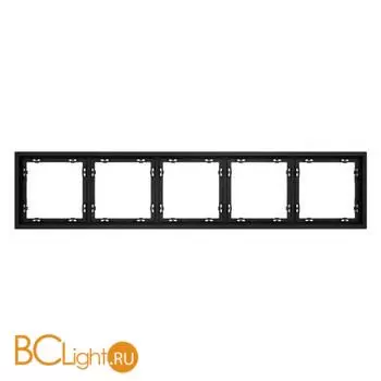 Рамка пластиковая VOLTUM S70 на 5 постов, (черный матовый) VLS100508 - Фото 0