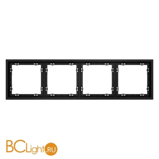 Рамка пластиковая VOLTUM S70 на 4 поста, (черный матовый) VLS100408
