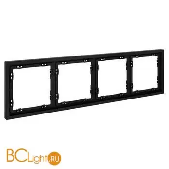 Рамка пластиковая VOLTUM S70 на 4 поста, (черный матовый) VLS100408 - Фото 1