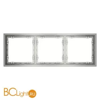 Рамка пластиковая VOLTUM S70 на 3 поста, (сталь) VLS100305 - Фото 0