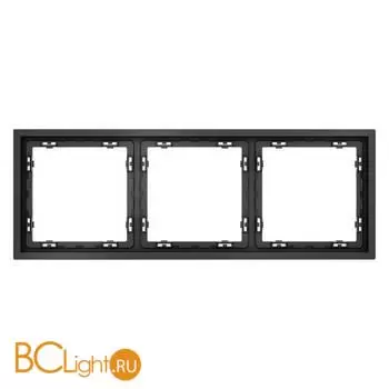 Рамка пластиковая VOLTUM S70 на 3 поста, (графит) VLS100307 - Фото 0