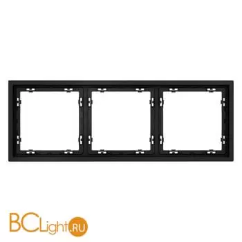Рамка пластиковая VOLTUM S70 на 3 поста, (черный матовый) VLS100308 - Фото 0