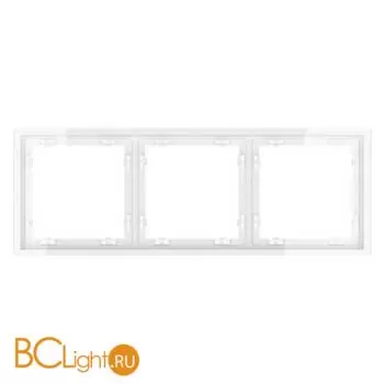 Рамка пластиковая VOLTUM S70 на 3 поста, (белый глянцевый) VLS100301
