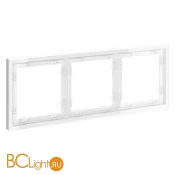 Рамка пластиковая VOLTUM S70 на 3 поста, (белый глянцевый) VLS100301 - Фото 1