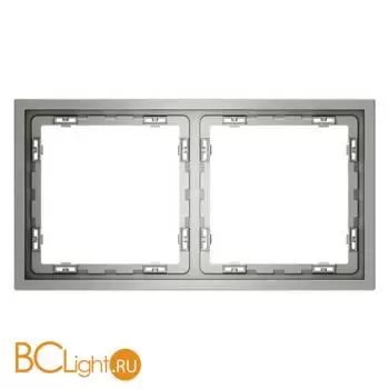 Рамка пластиковая VOLTUM S70 на 2 поста, (сталь) VLS100205 - Фото 0