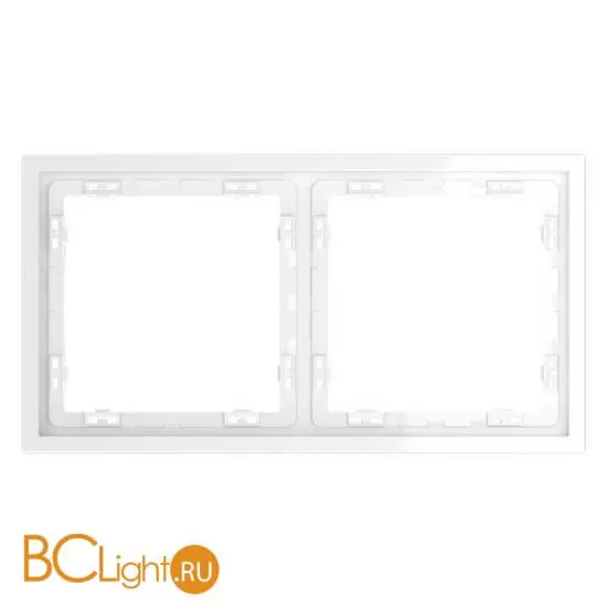 Рамка пластиковая VOLTUM S70 на 2 поста, (белый глянцевый) VLS100201