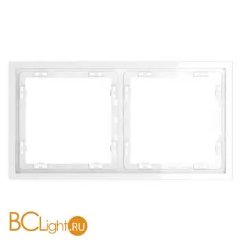 Рамка пластиковая VOLTUM S70 на 2 поста, (белый глянцевый) VLS100201 - Фото 0